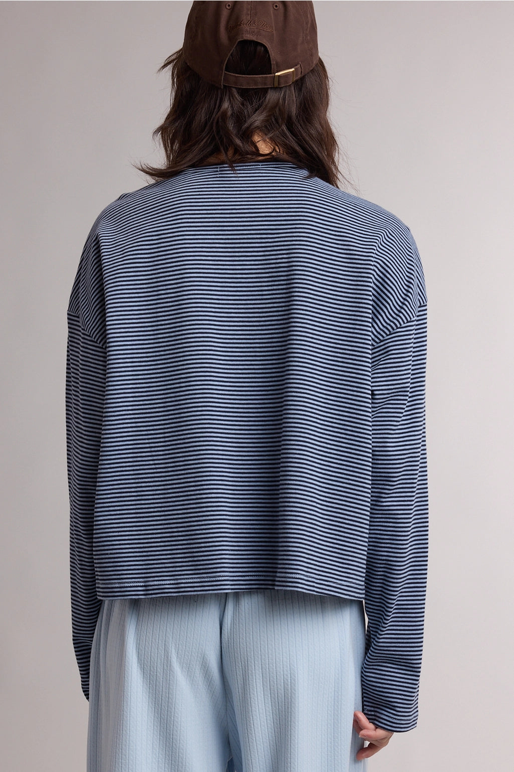 Stripe Button Front Knit Top