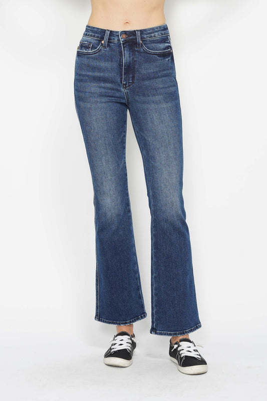 Judy Blue HW Tummy Control Back Pocket Embroidered Bootcut Jeans