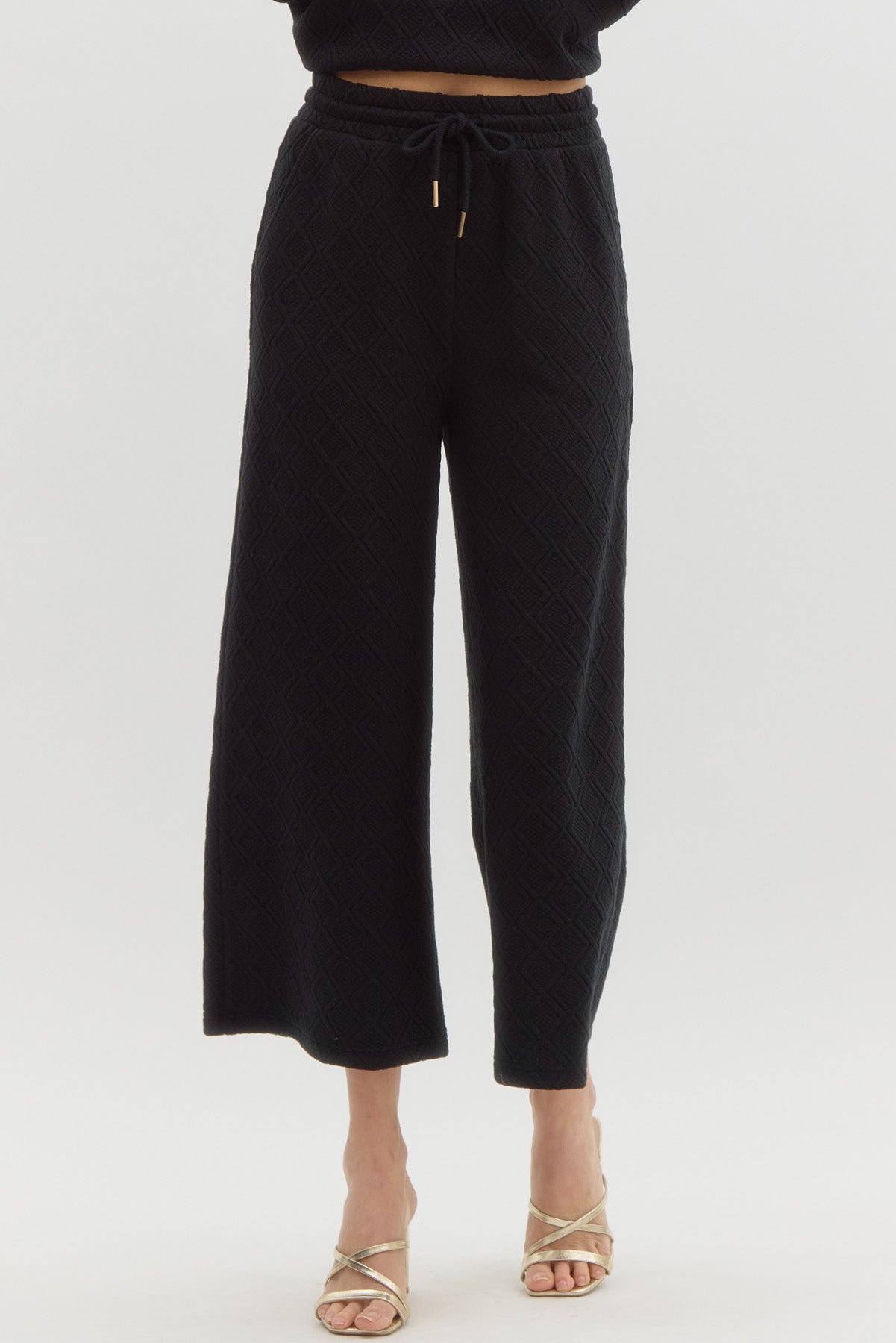 Embossed High Waist Pants