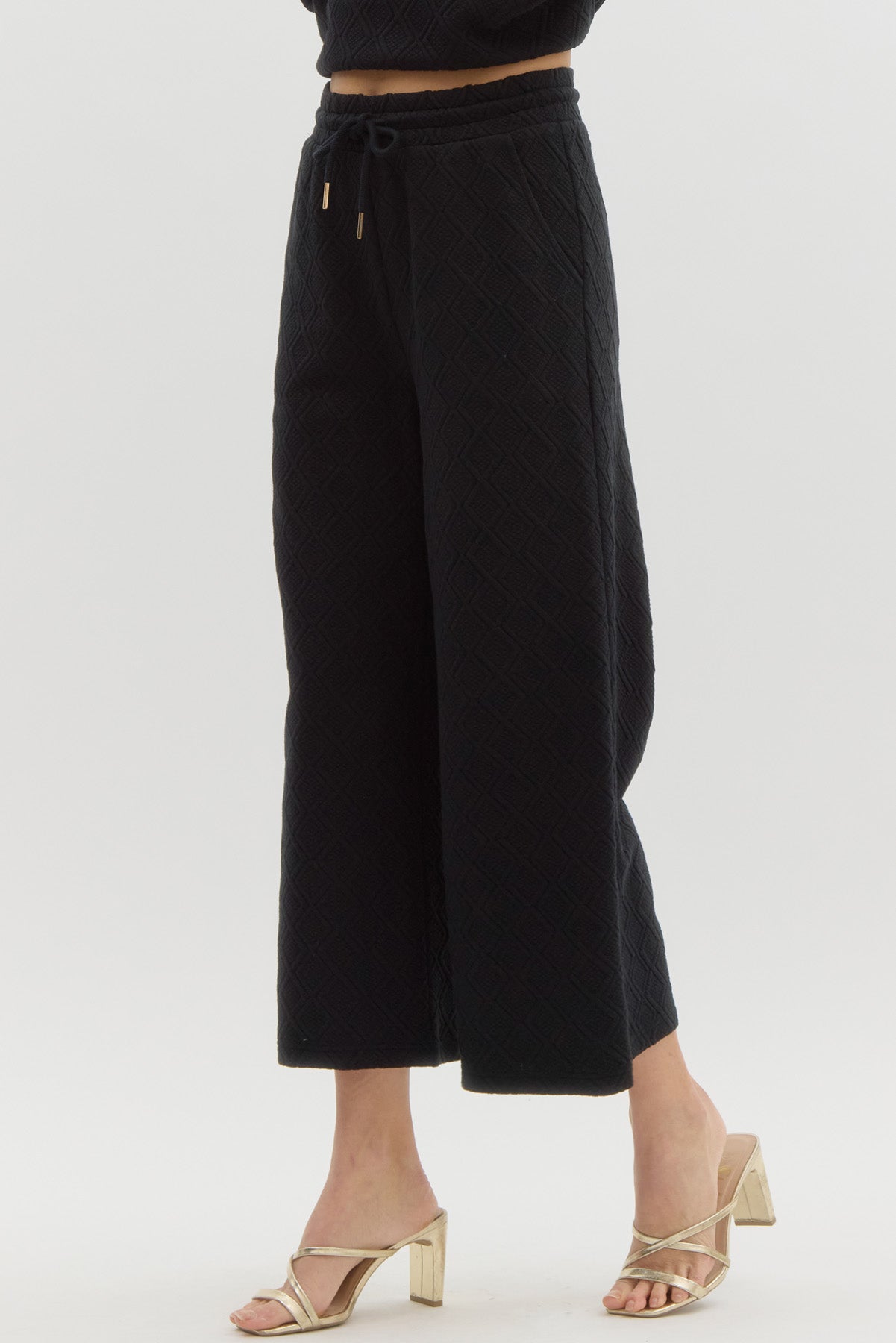 Embossed High Waist Pants