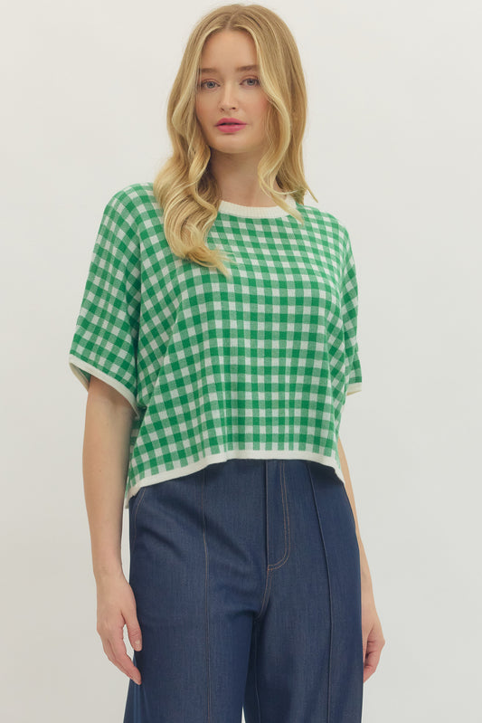 Gingham Top - Green