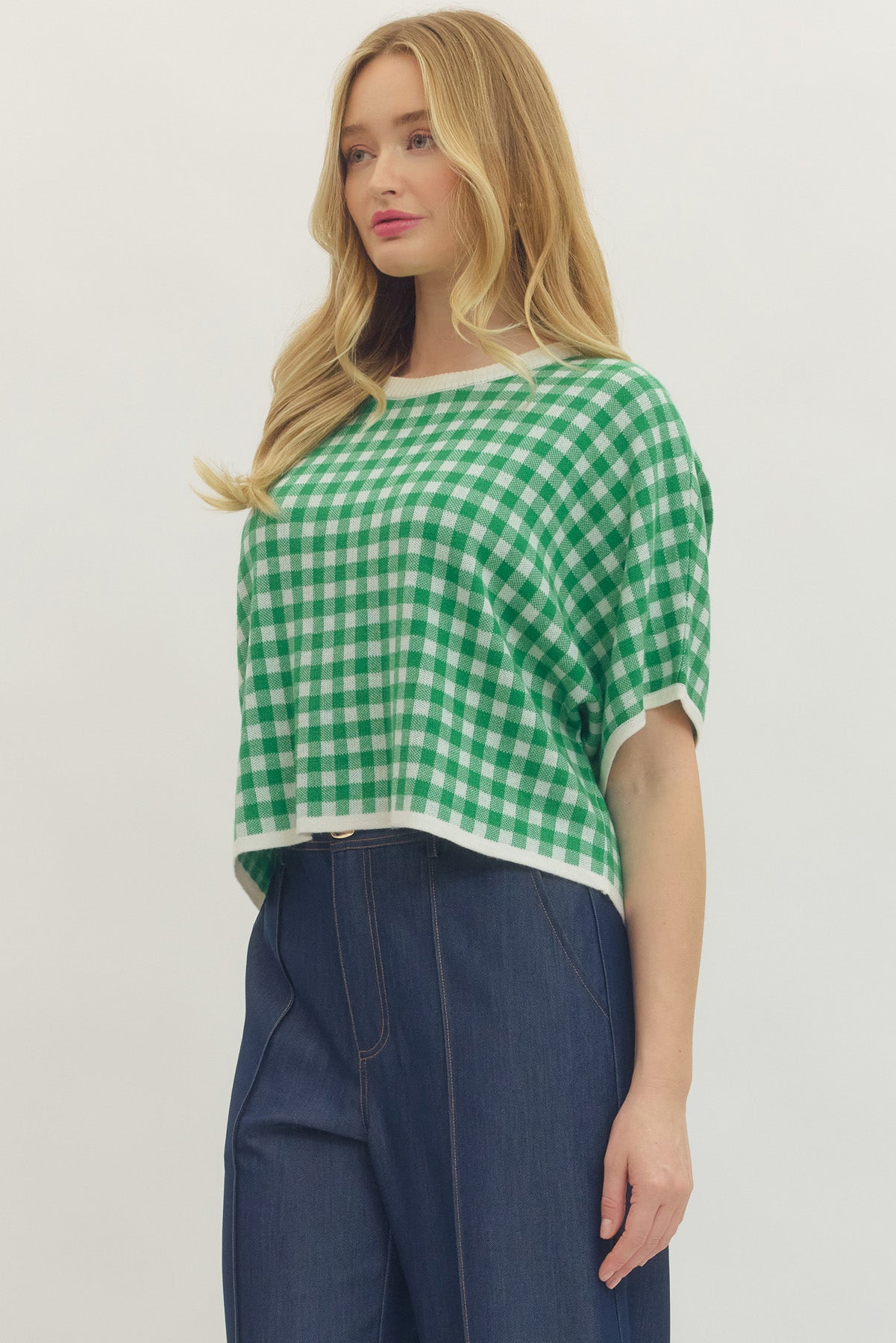 Gingham Top - Green