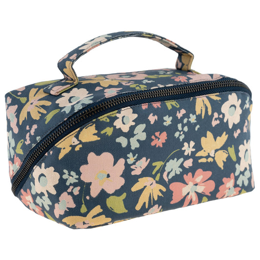 Navy Floral Cosmetic Bag