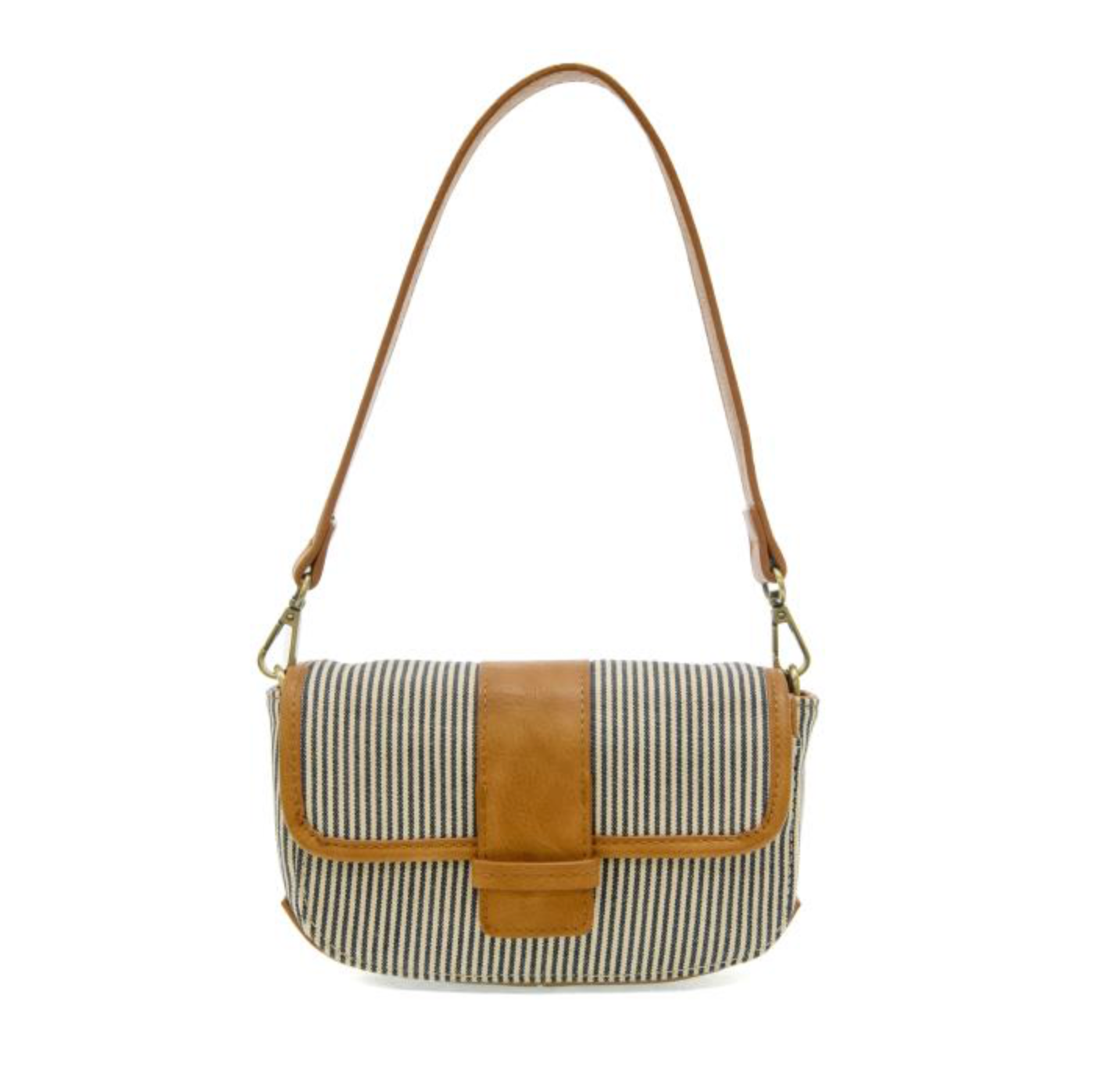 Pinstripe Carman Canvas Baguette Convertible Crossbody