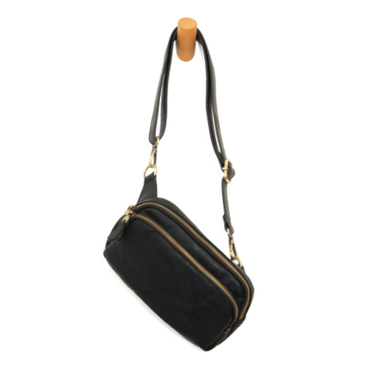 Kylie Double Zip Sling - Black