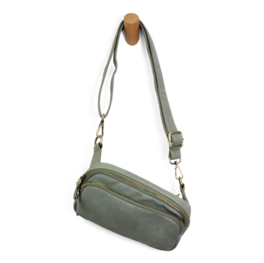 Kylie Double Zip Sling - Sage