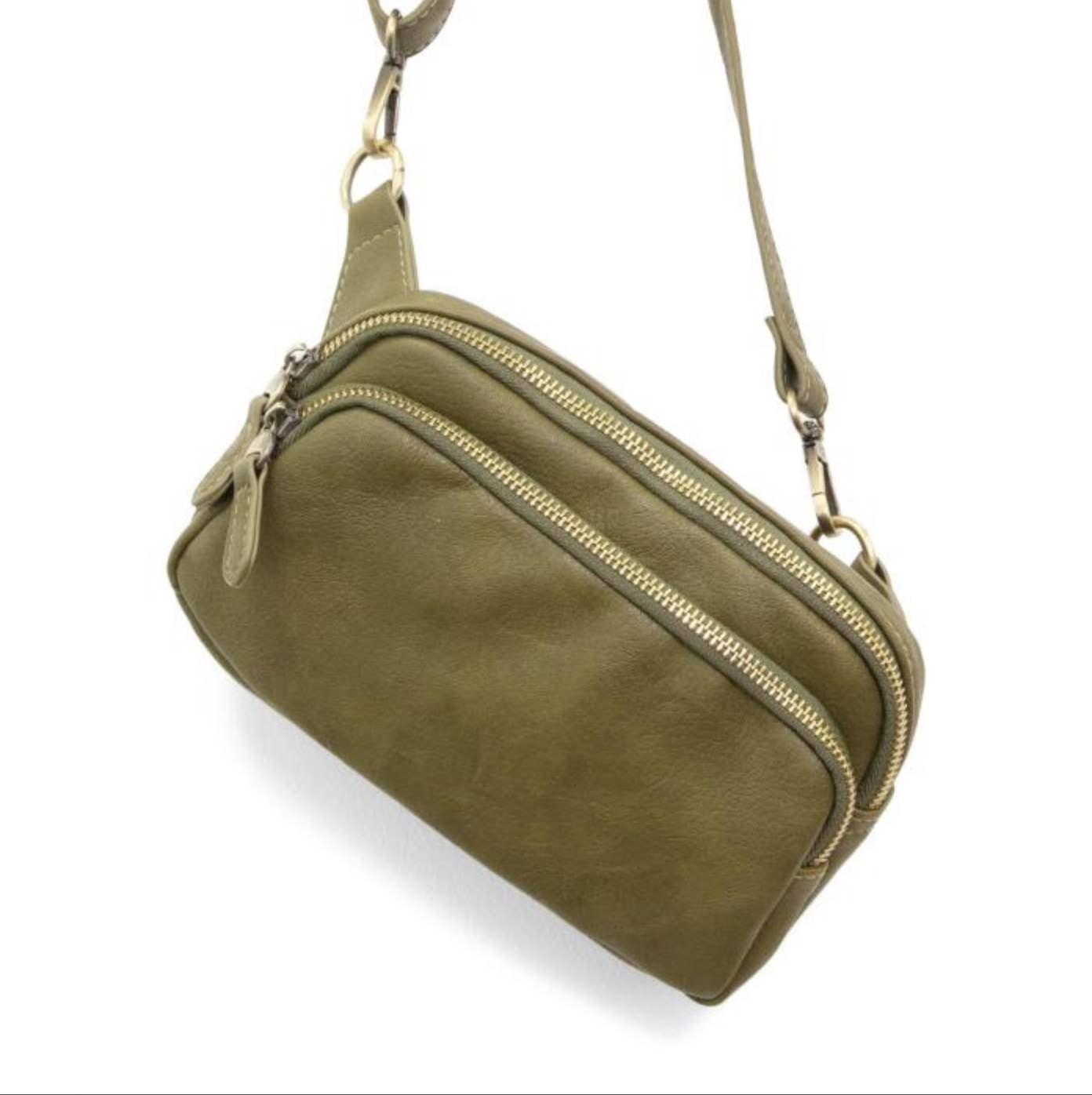 Kylie Double Zip Sling - Olive