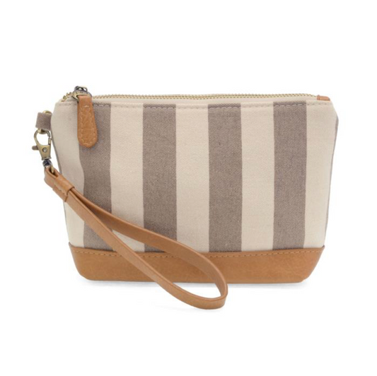 Neutral Awning Canvas Wristlet