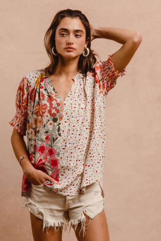 Woven Print Mix and Match Top