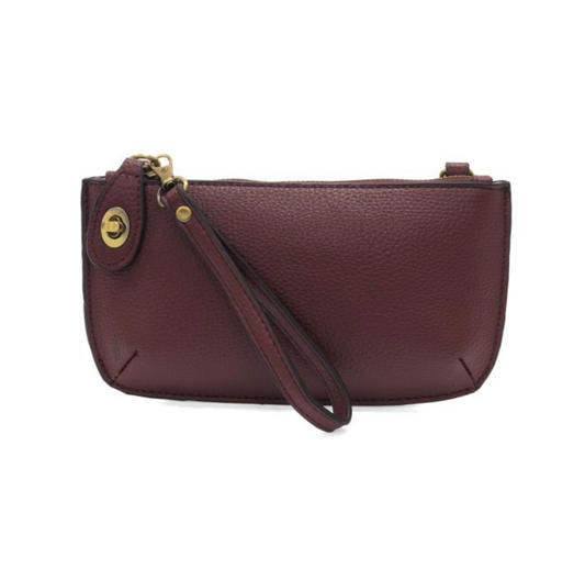 Mini Crossbody Wristlet Clutch - Deep Crimson