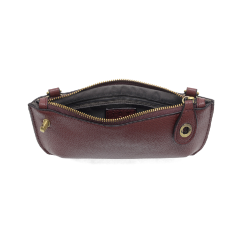 Mini Crossbody Wristlet Clutch - Deep Crimson