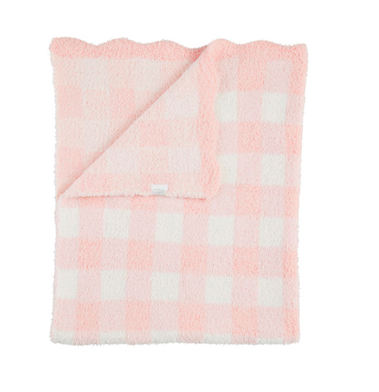 Pink Gingham Chenille Blanket