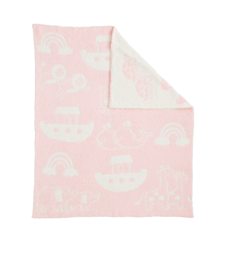 Pink Noah's Ark Chenille Blanket