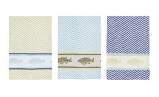 Fish Striped Hand Towel
