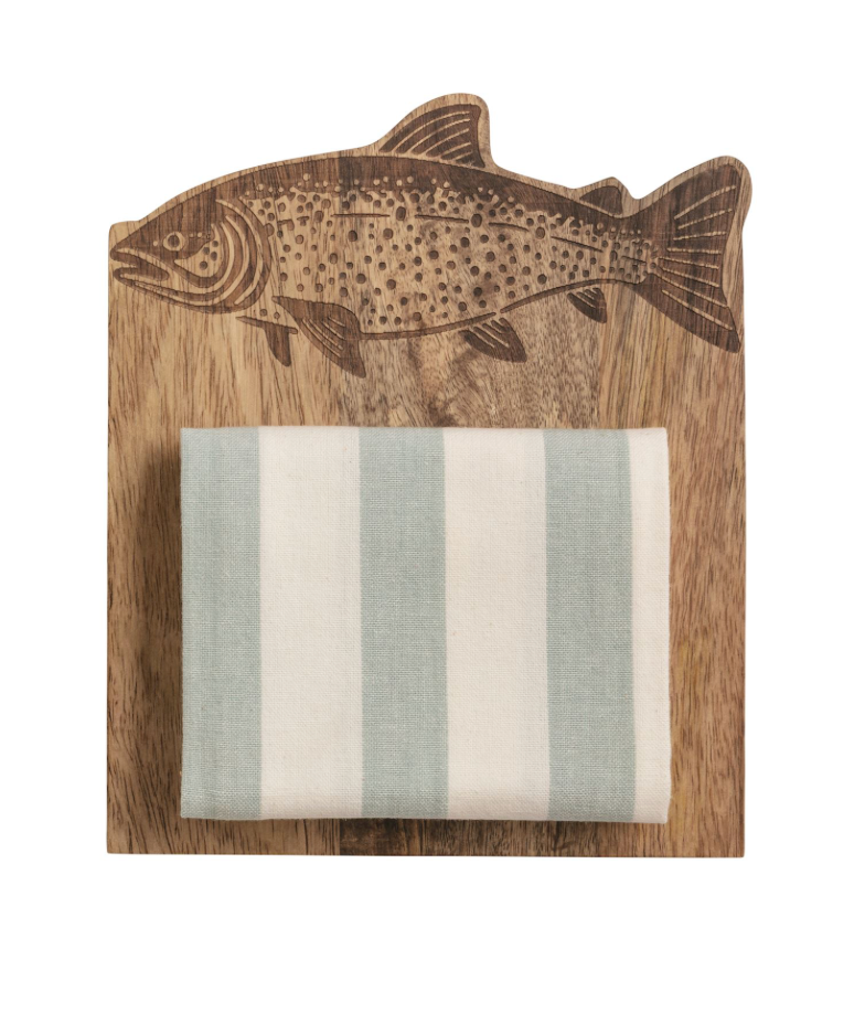 Fish Serving Board With Towel