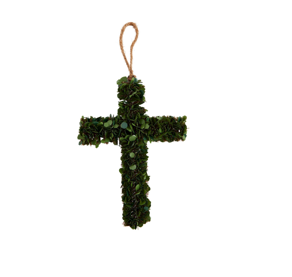 Boxwood Cross With Jute