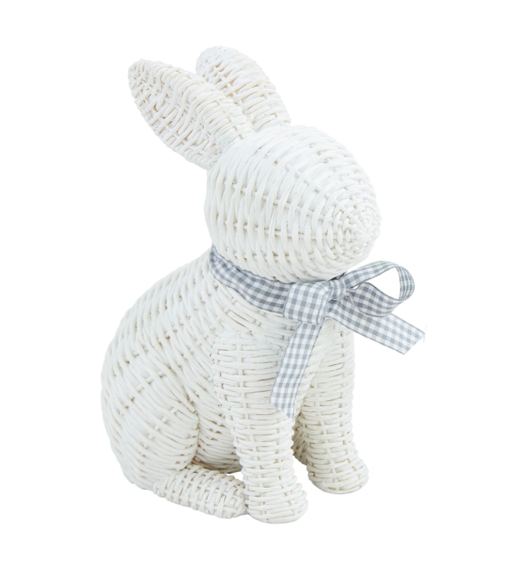 Wicker Resin Bunny Sitter