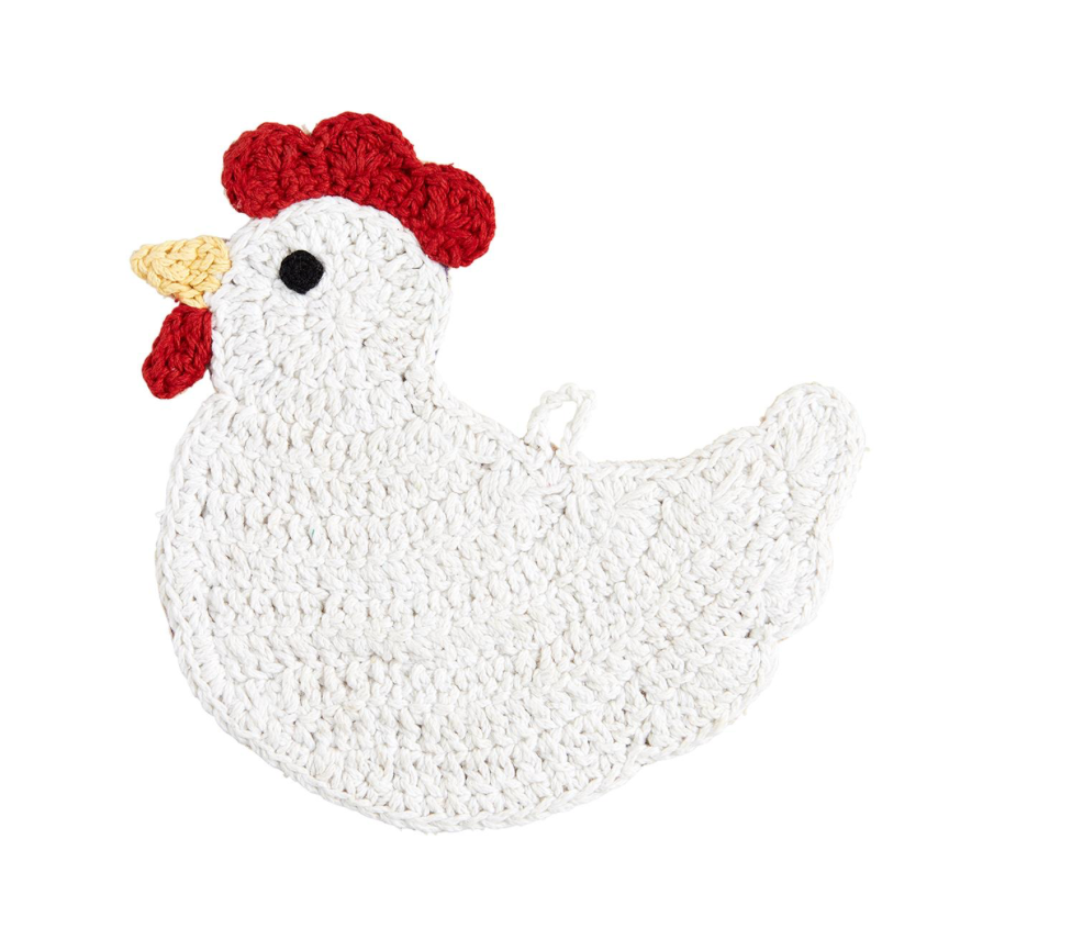 Mud Pie Chicken Crochet Trivet