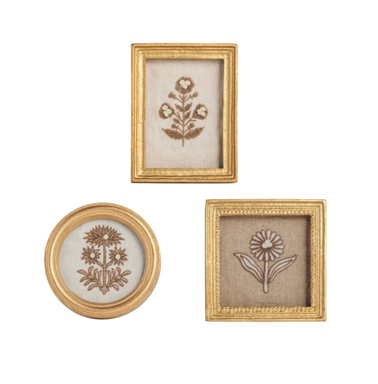 Framed Embroidered Flower