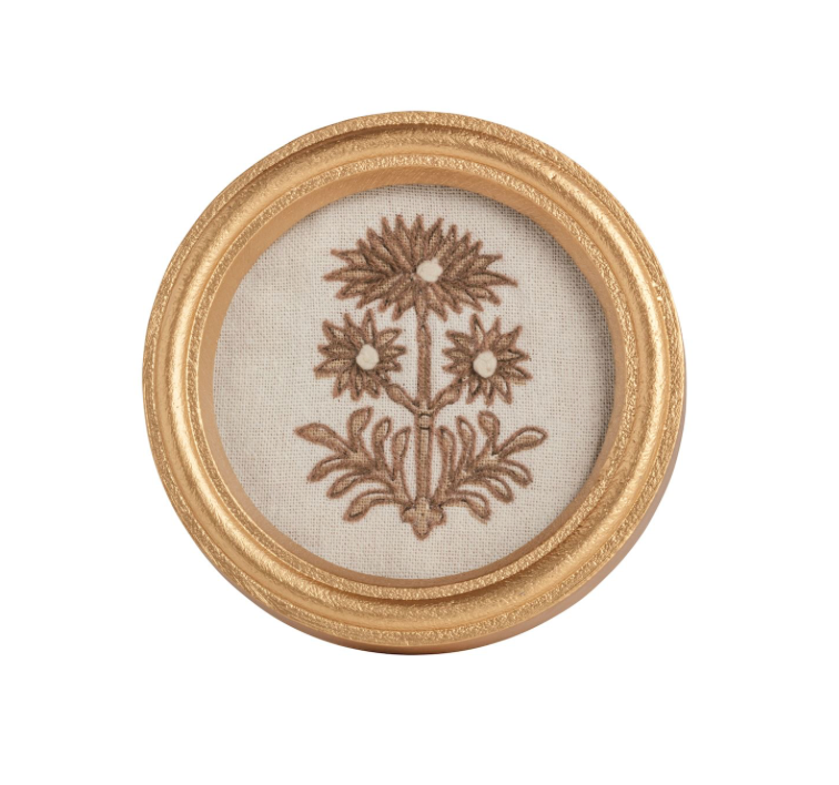 Framed Embroidered Flower