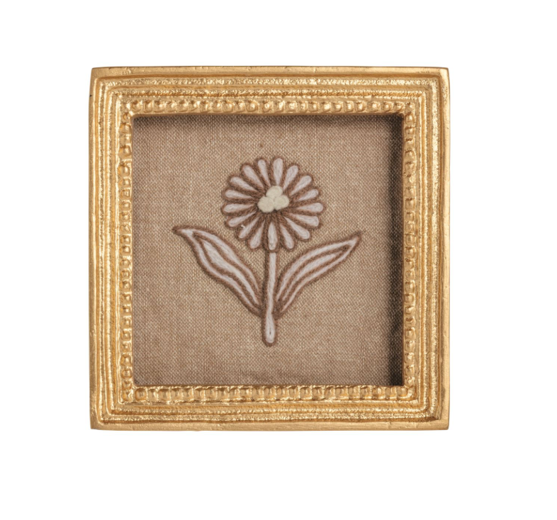 Framed Embroidered Flower