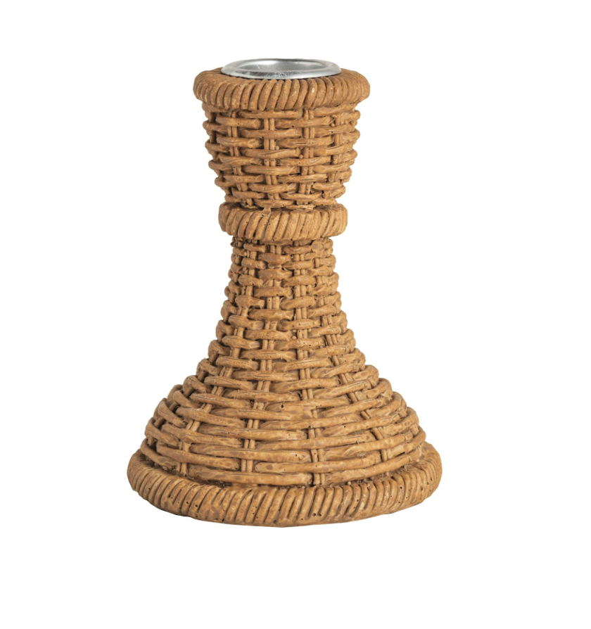 Woven taper Candle Holder