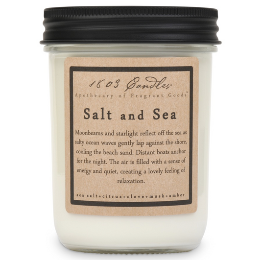 1803 Candle - Salt and Sea - 14 oz. Glass Jar
