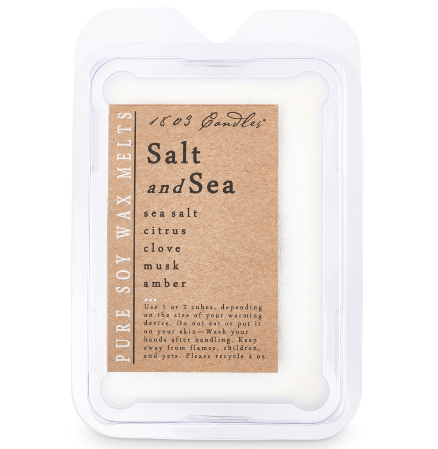 1803 Wax Melters - 4 oz. Pure Soy Wax - Salt and Sea