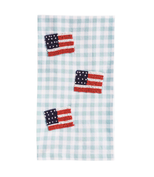 Flag Beaded Dish Towel