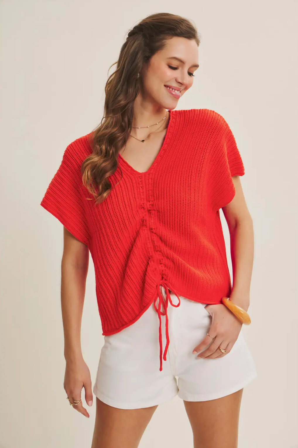 Knit Ruched Sweater