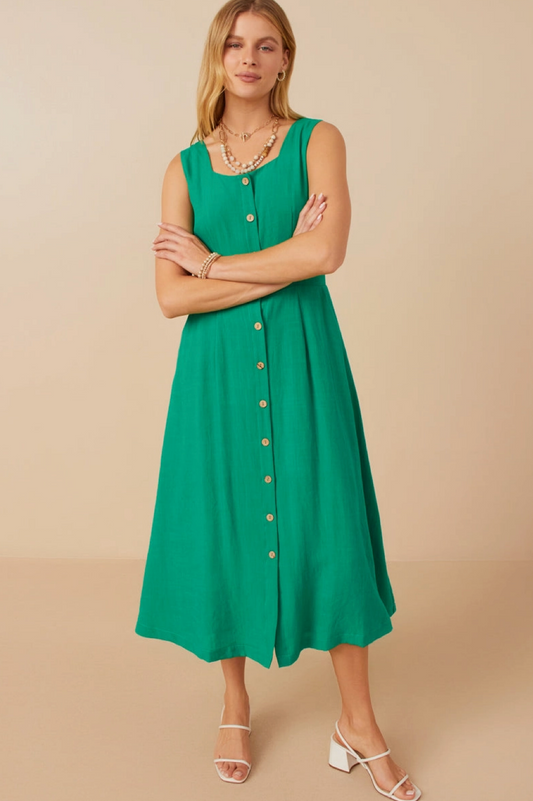 Textured Square Neck Tank Dress