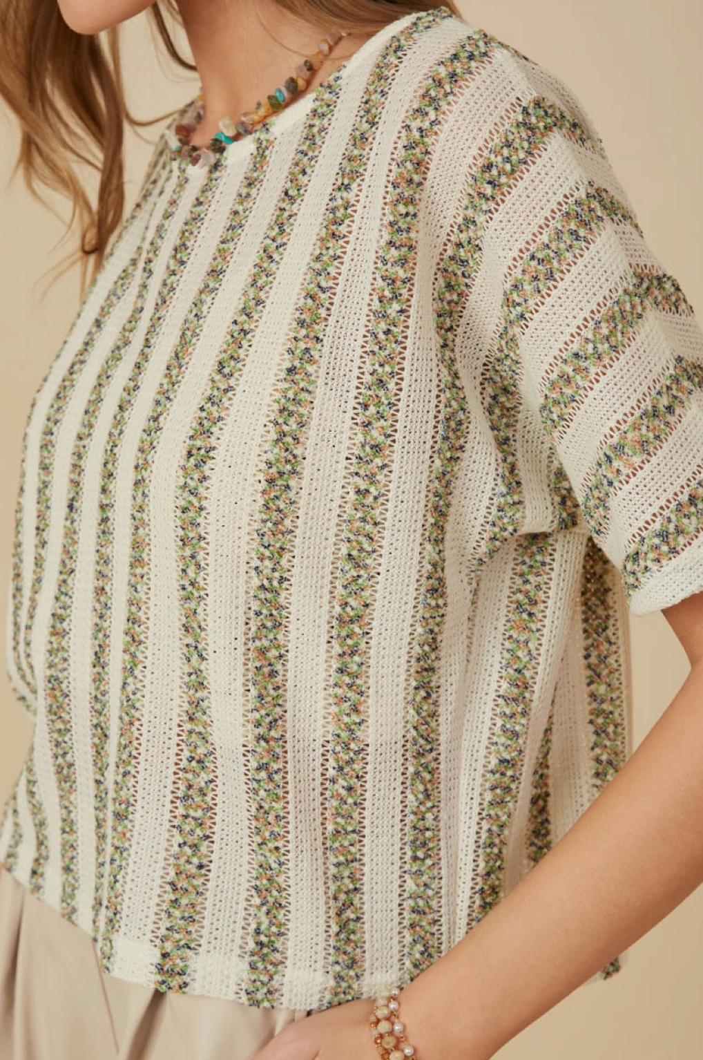 Stripe Loose Knit Tee