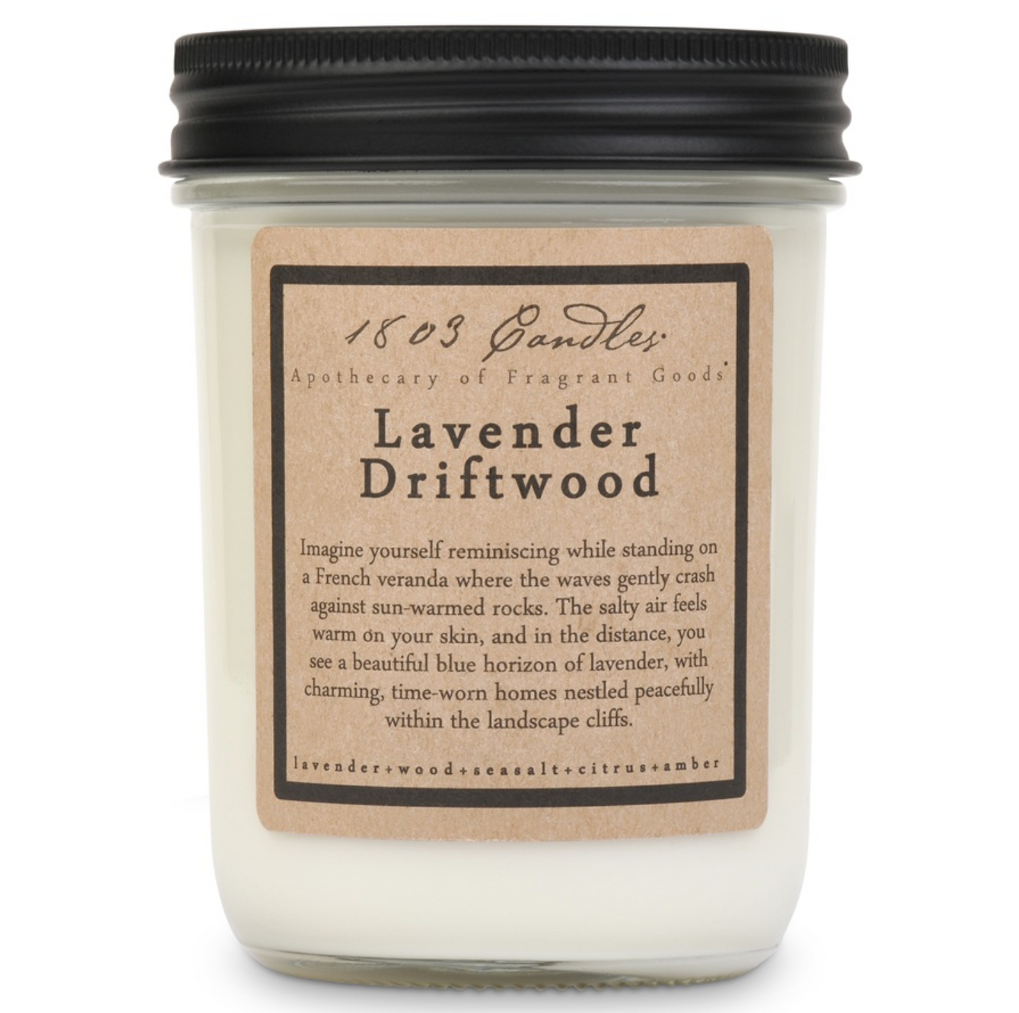 1803 Candle - Lavender Driftwood - 14 oz. Glass Jar