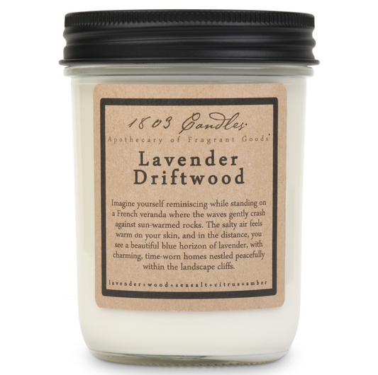 1803 Candle - Lavender Driftwood - 14 oz. Glass Jar