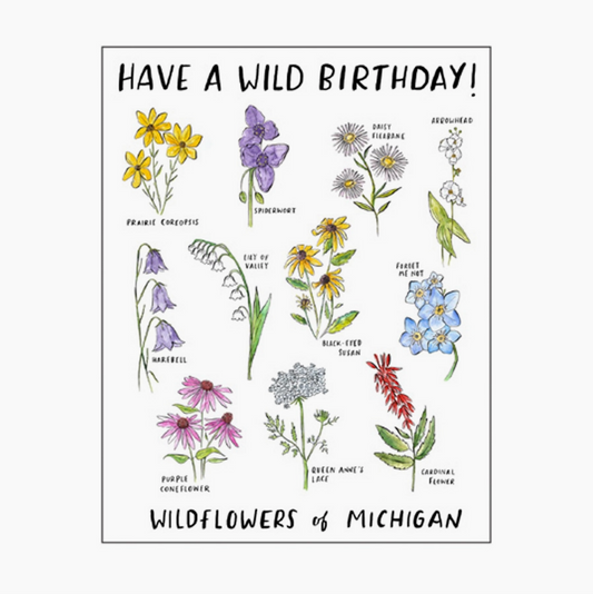 Wild Birthday Michigan Wildflowers Card