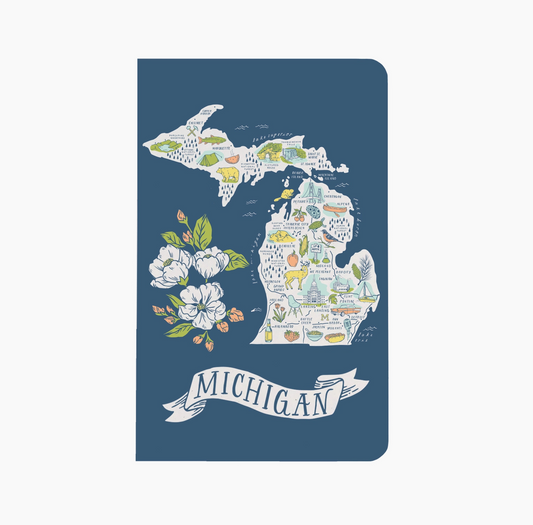 Illiustrated Michigan Map Notebook