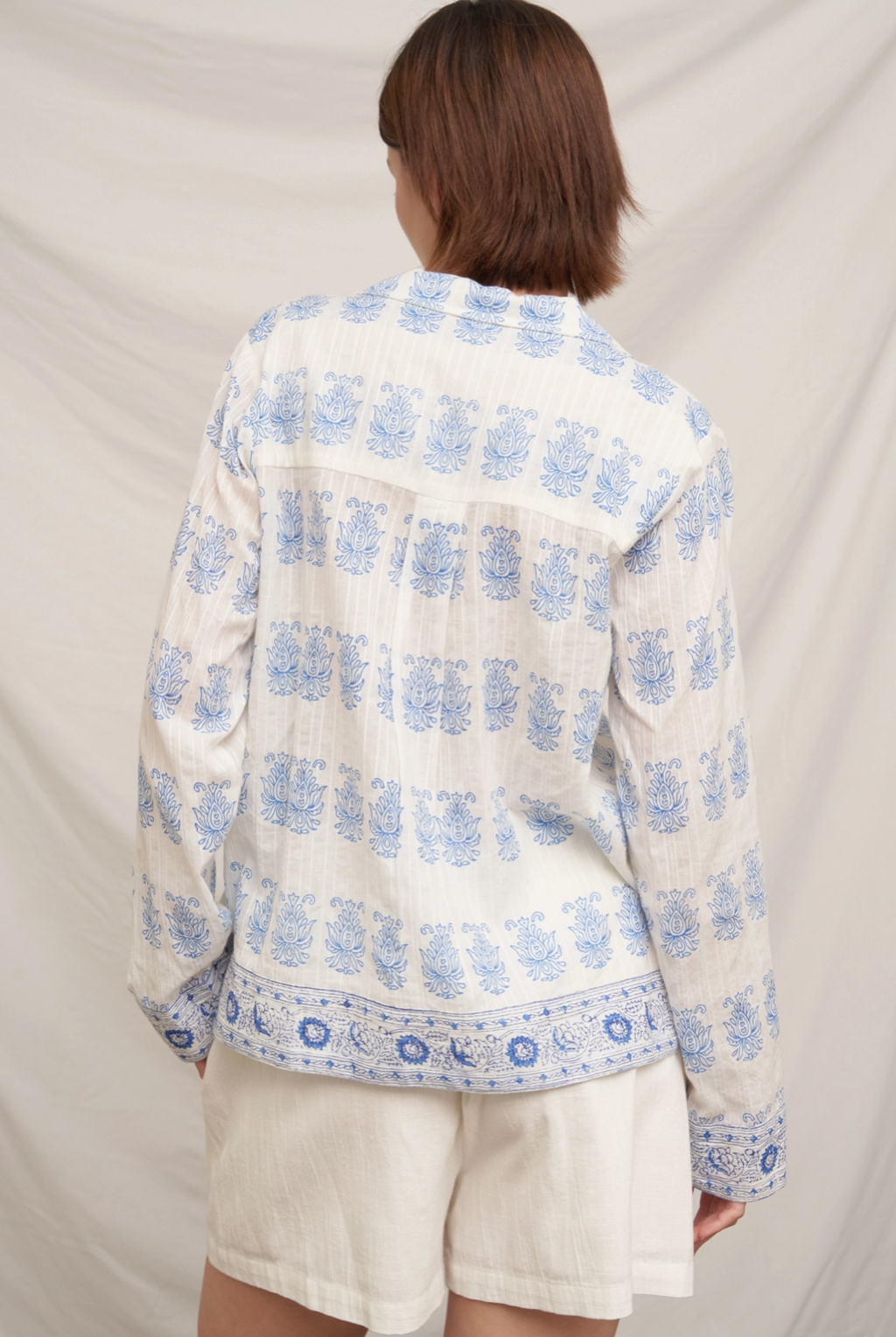 Printed Long Sleeve Button Down Shirt
