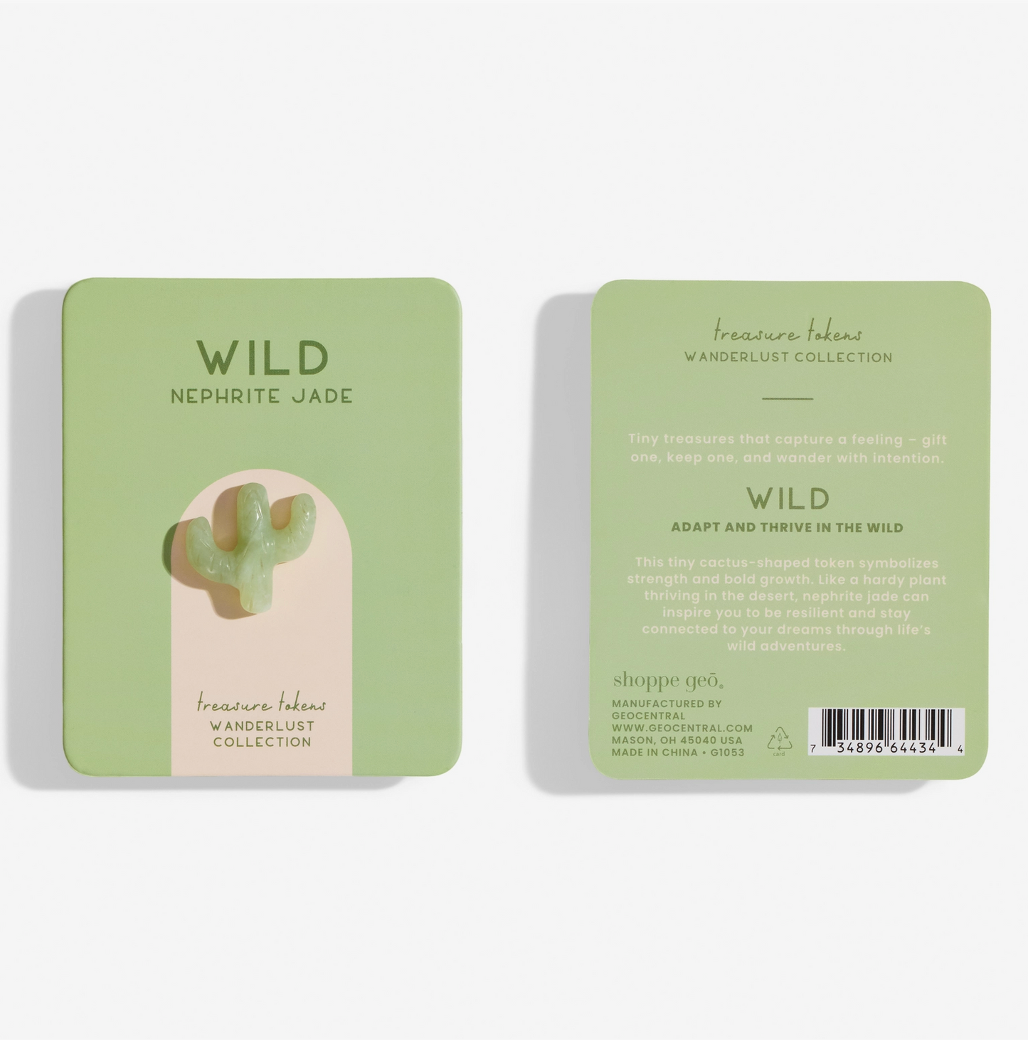 Treasure Tokens: Nephrite Jade Crystal Cactus