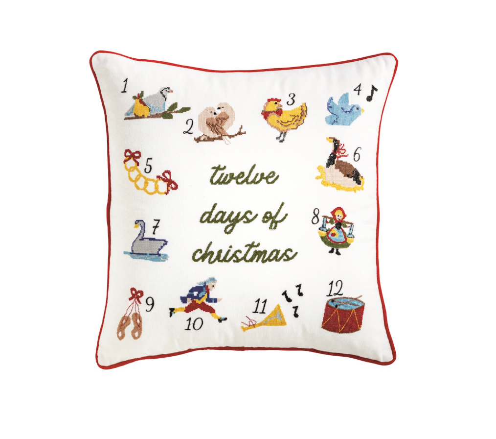 12 Days Of Christmas Throw Pillow