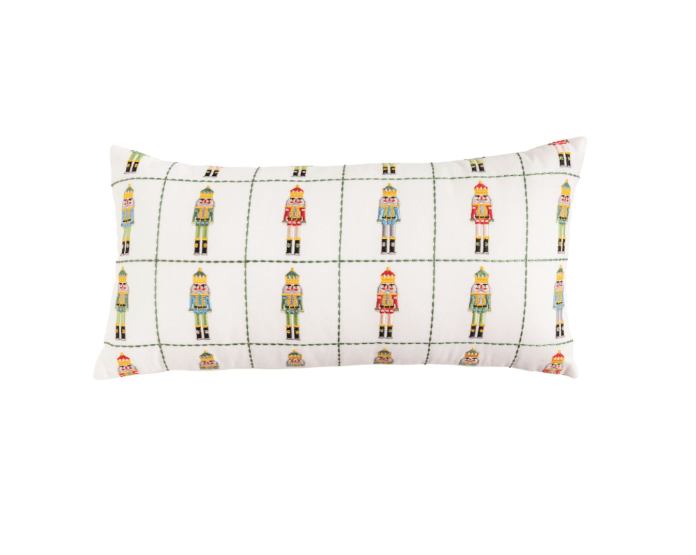 Rectangle Nutcracker Embroidered Pillow