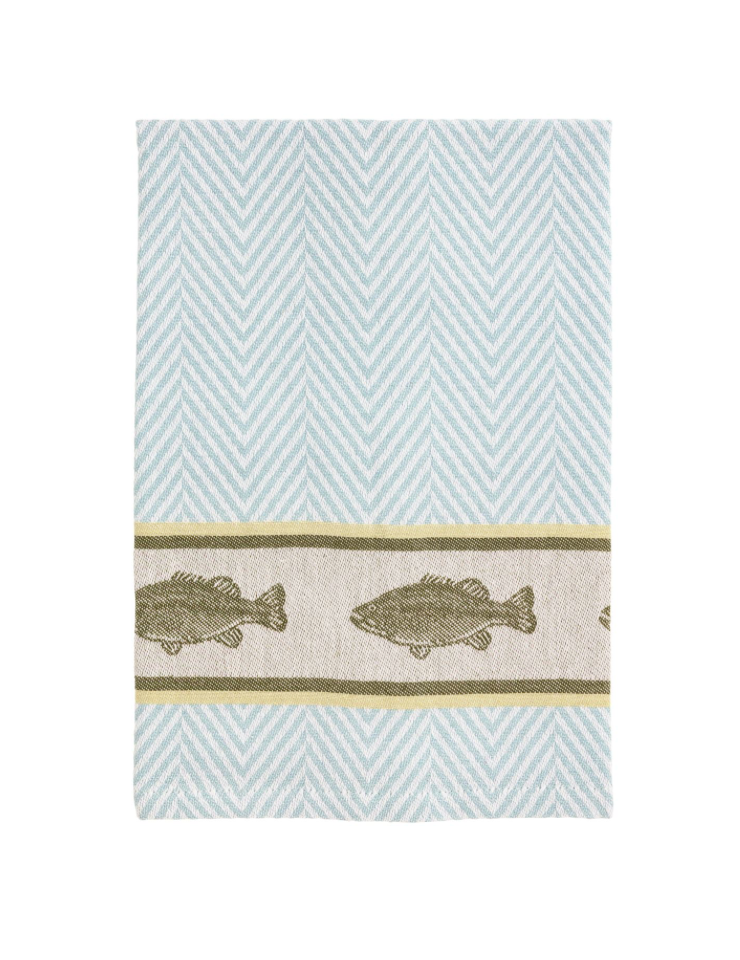 Fish Striped Hand Towel
