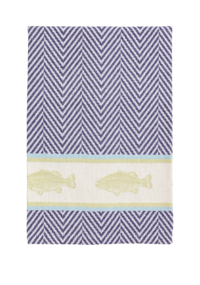 Fish Striped Hand Towel