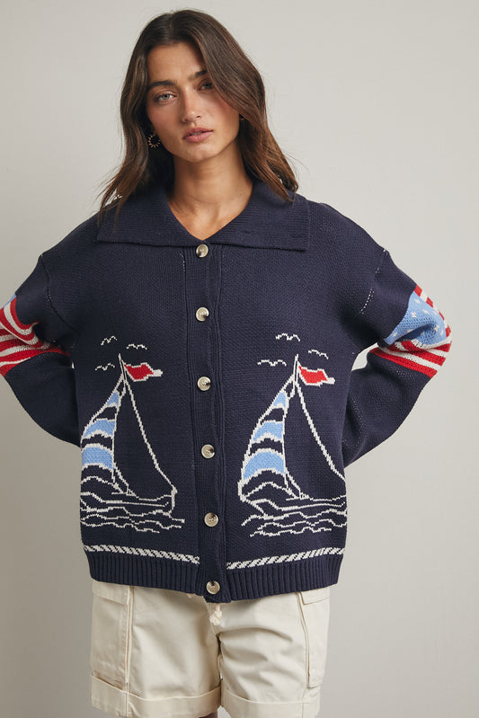 Sailboat Cardigan