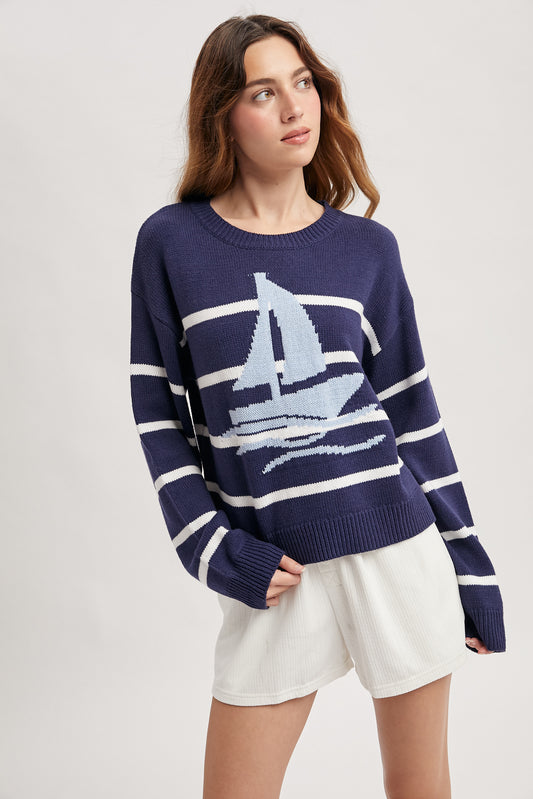Sailboat Striped Sweater