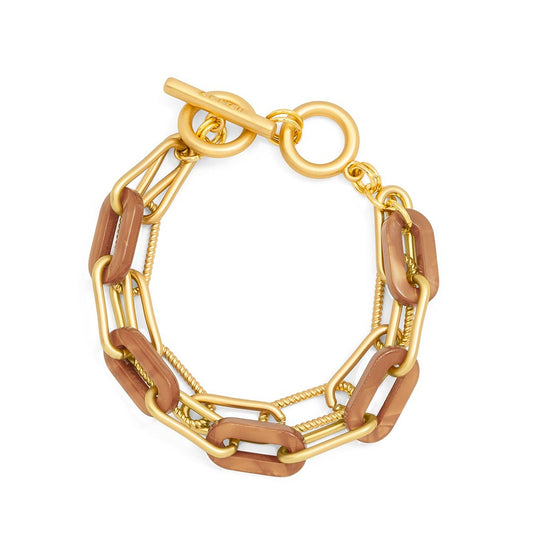 Marbled Resin Link Layered Toggle Bracelet Jewelry