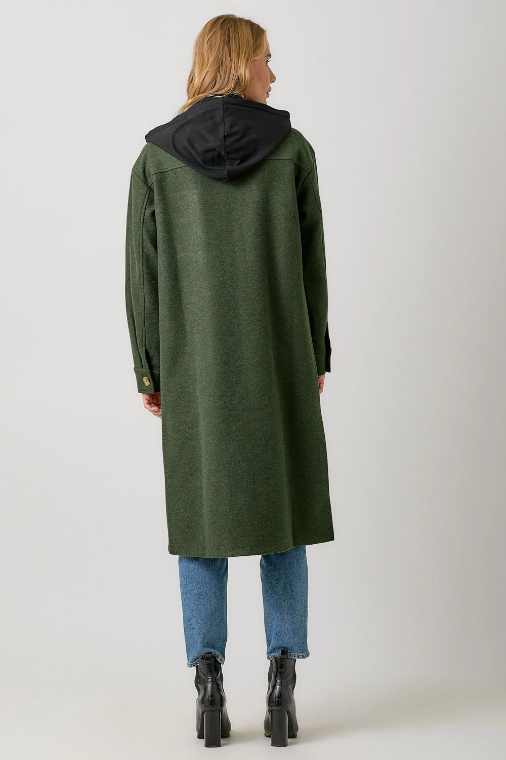Twofer Hoodie Solid Coat