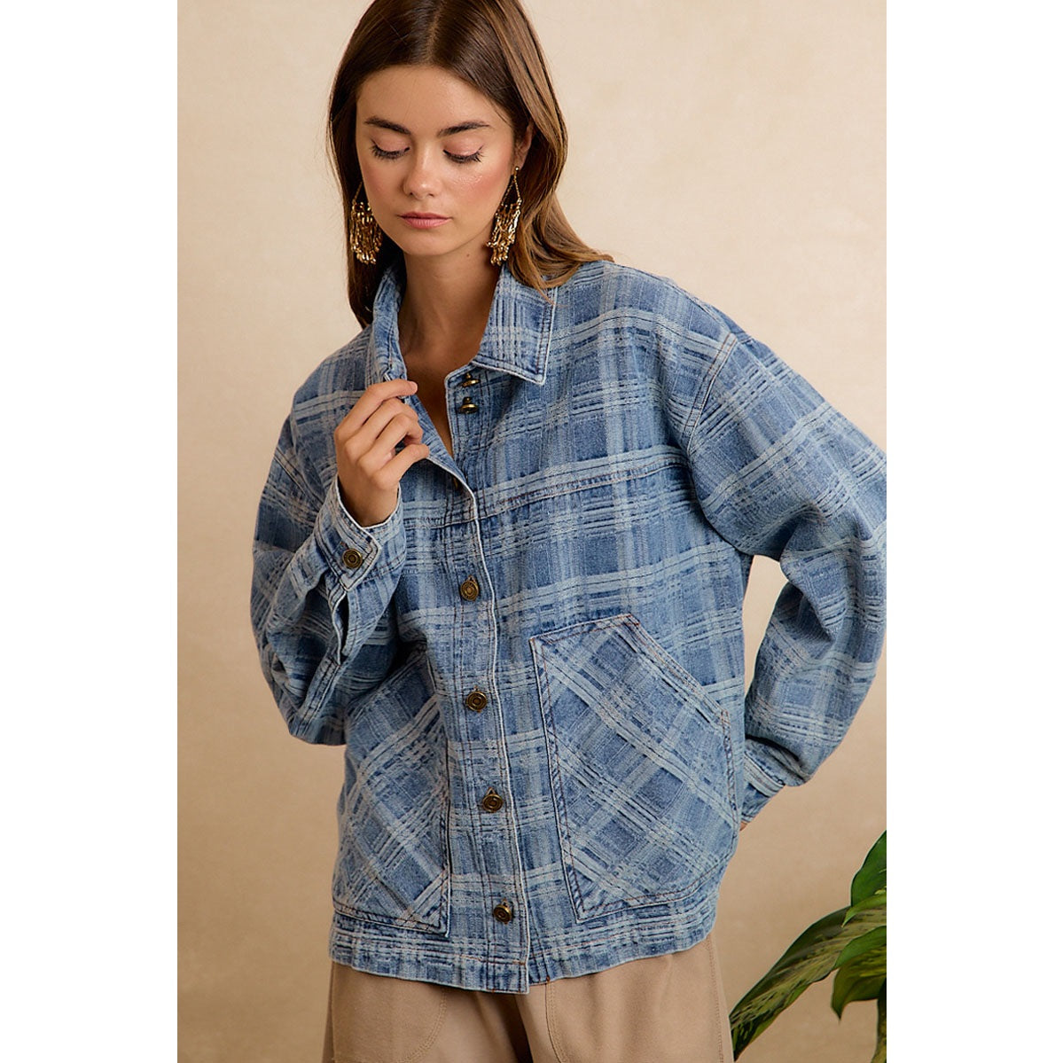 Patterned Denim Jaceket