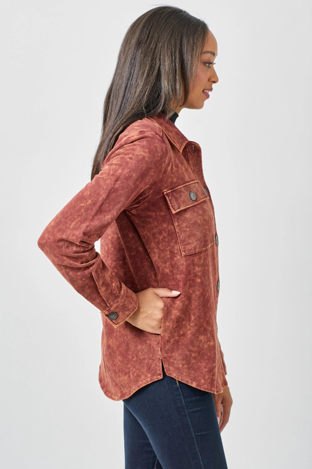 Washed Shacket - Rust