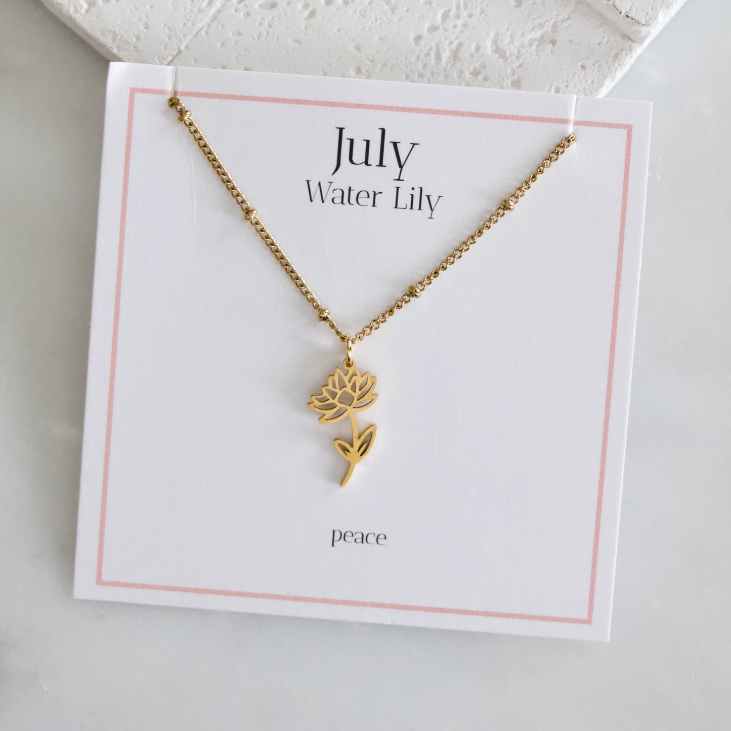 Waterproof Birth Flower Necklaces