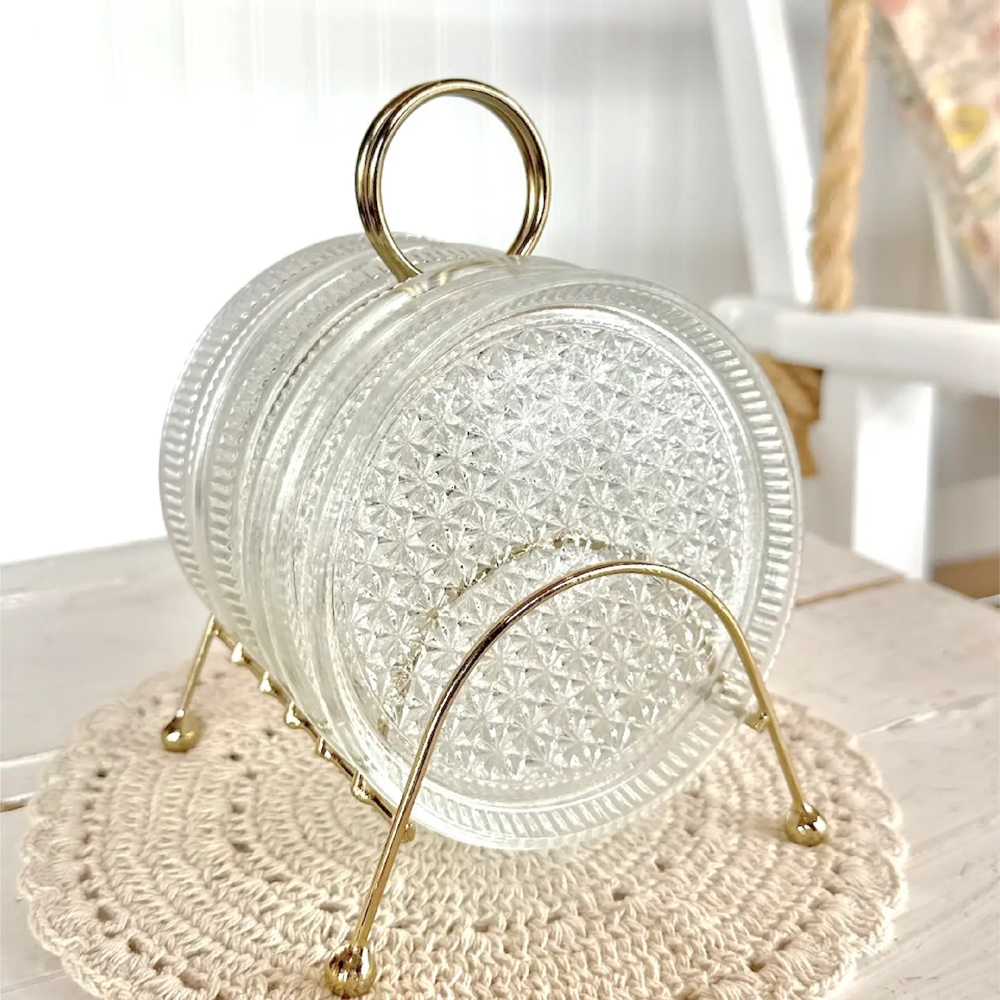 Glass Coaster Caddy Set